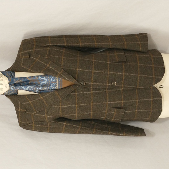 Vintage Plaid Wool Tweed Blazer Sport Jacket Classic Style 70s